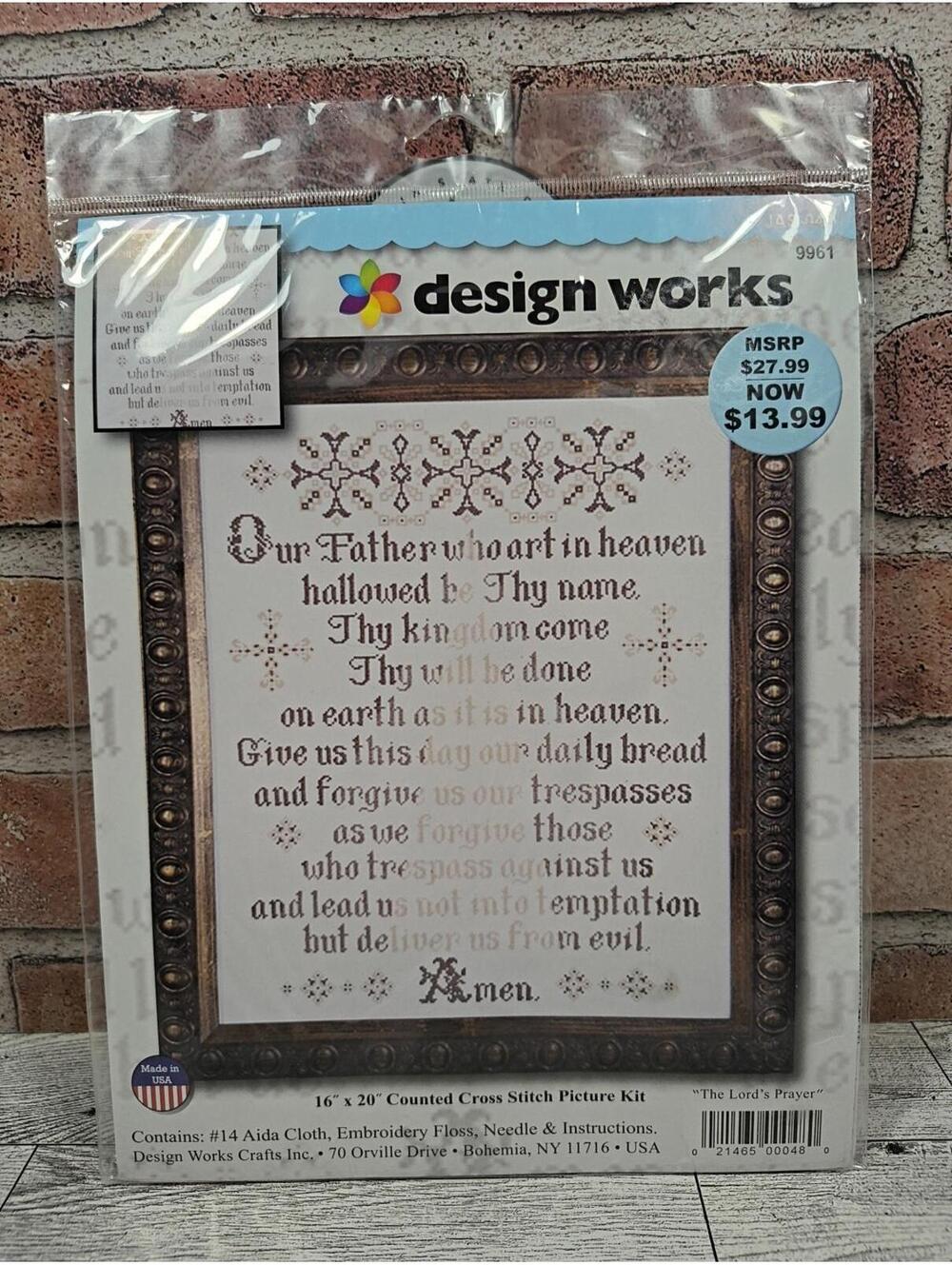 Design Works The Lords Prayer Counted Cross Stitch Kit 16 X 20 Embroidery USA